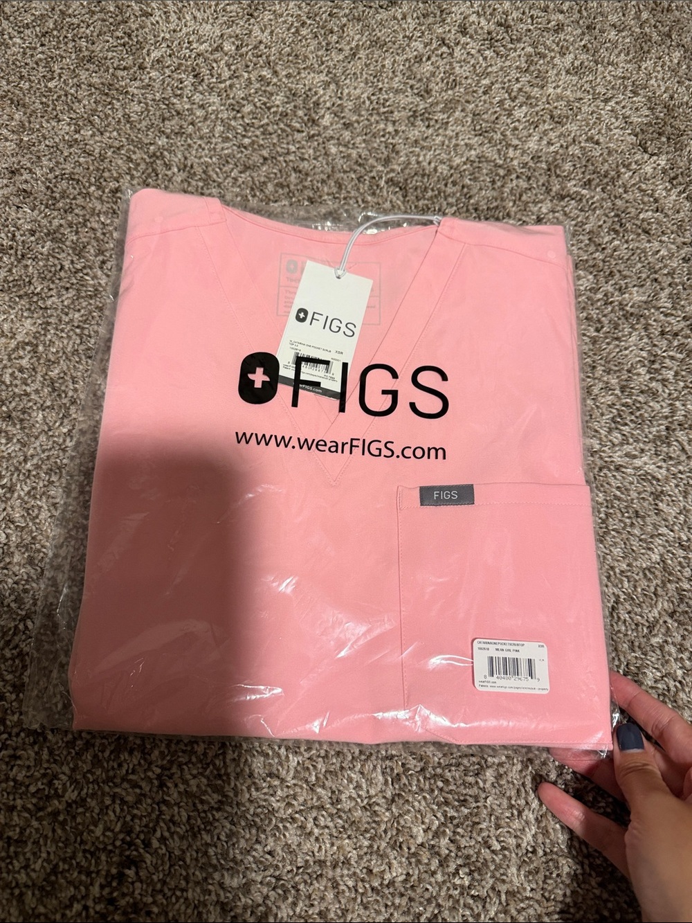 FIGS Catarina One Pocket Scrub Top (Fight Club Pink)